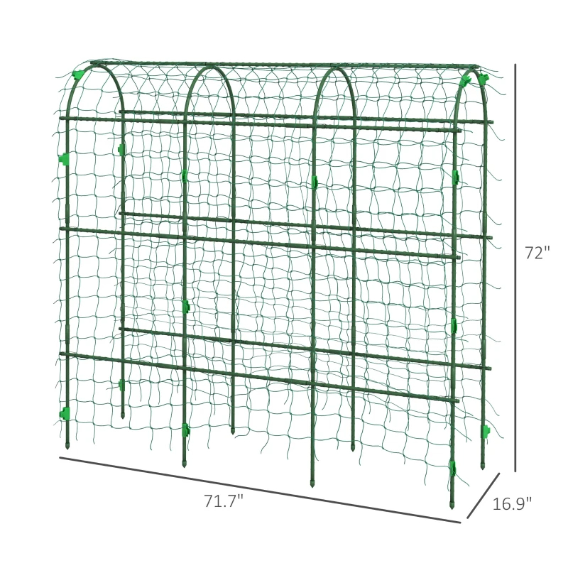 Green Arch Plant Trellis with Climbing Net