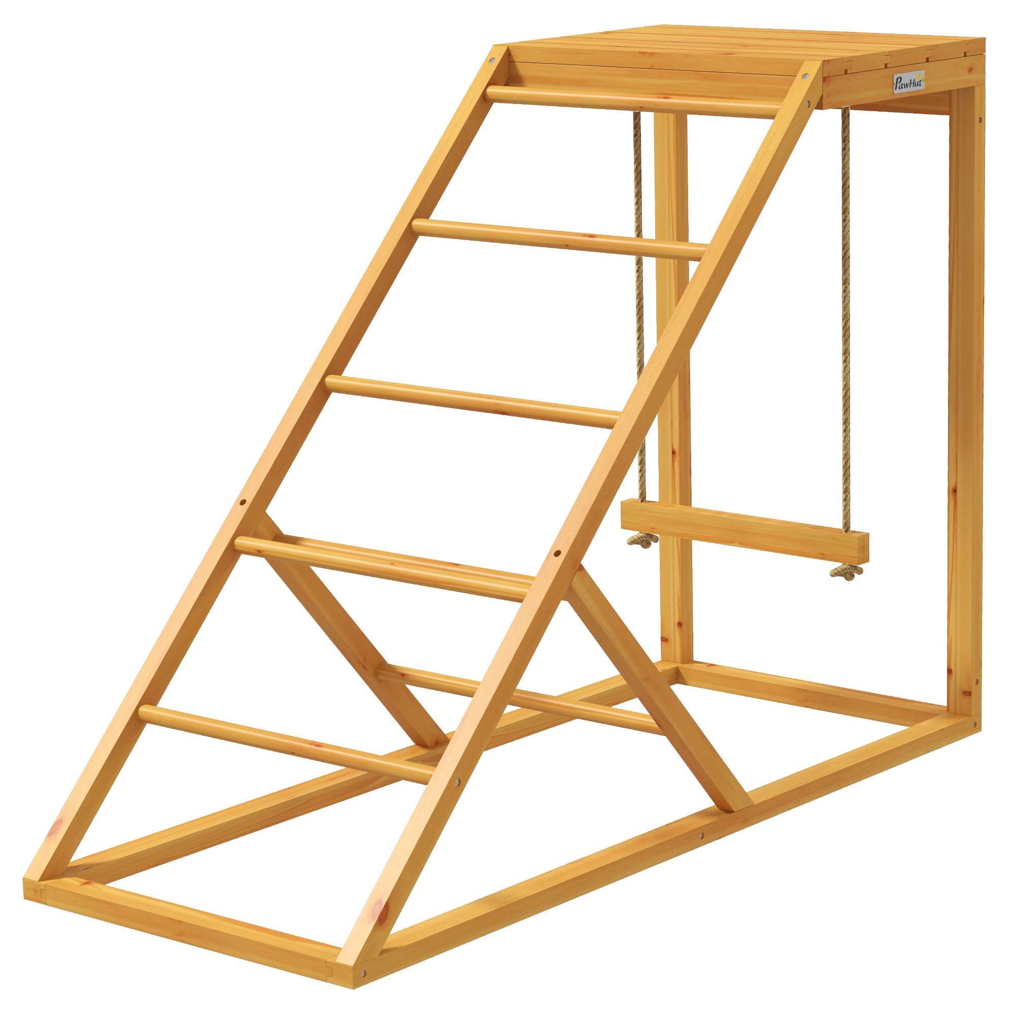 PawHut Wooden Chicken Activity Center with Swing and Ladder