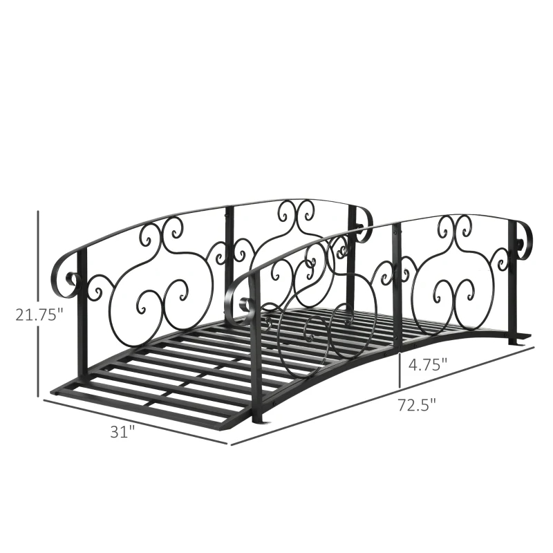 Black Steel Decorative Garden Bridge