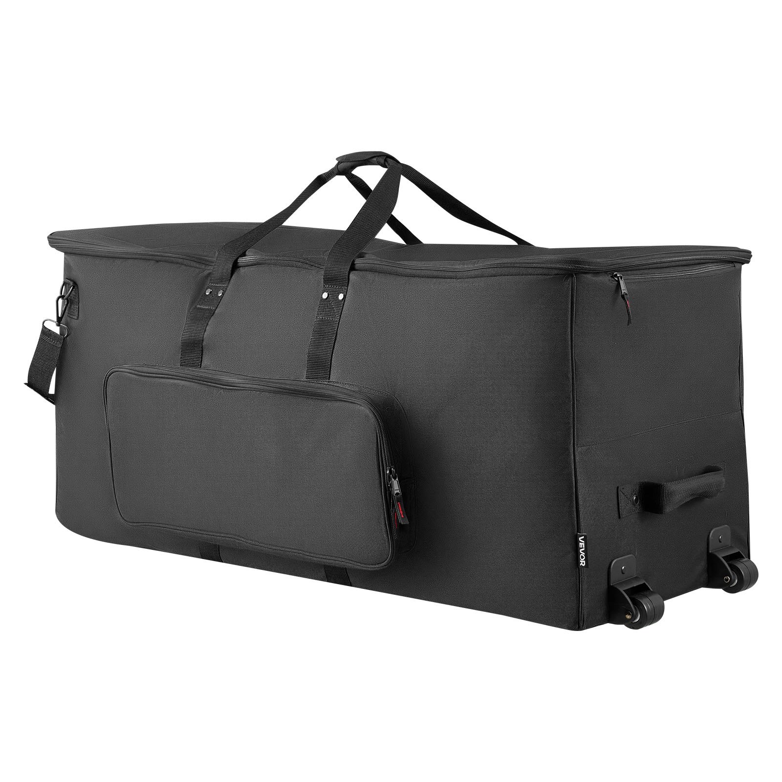 Black Wheeled Electronic-Drum Bag with Six Dividers