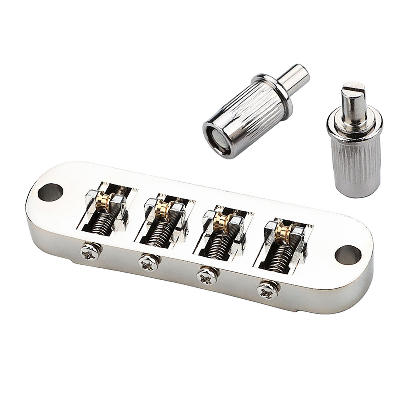 Chrome Four-Roller Bass Guitar Bridge