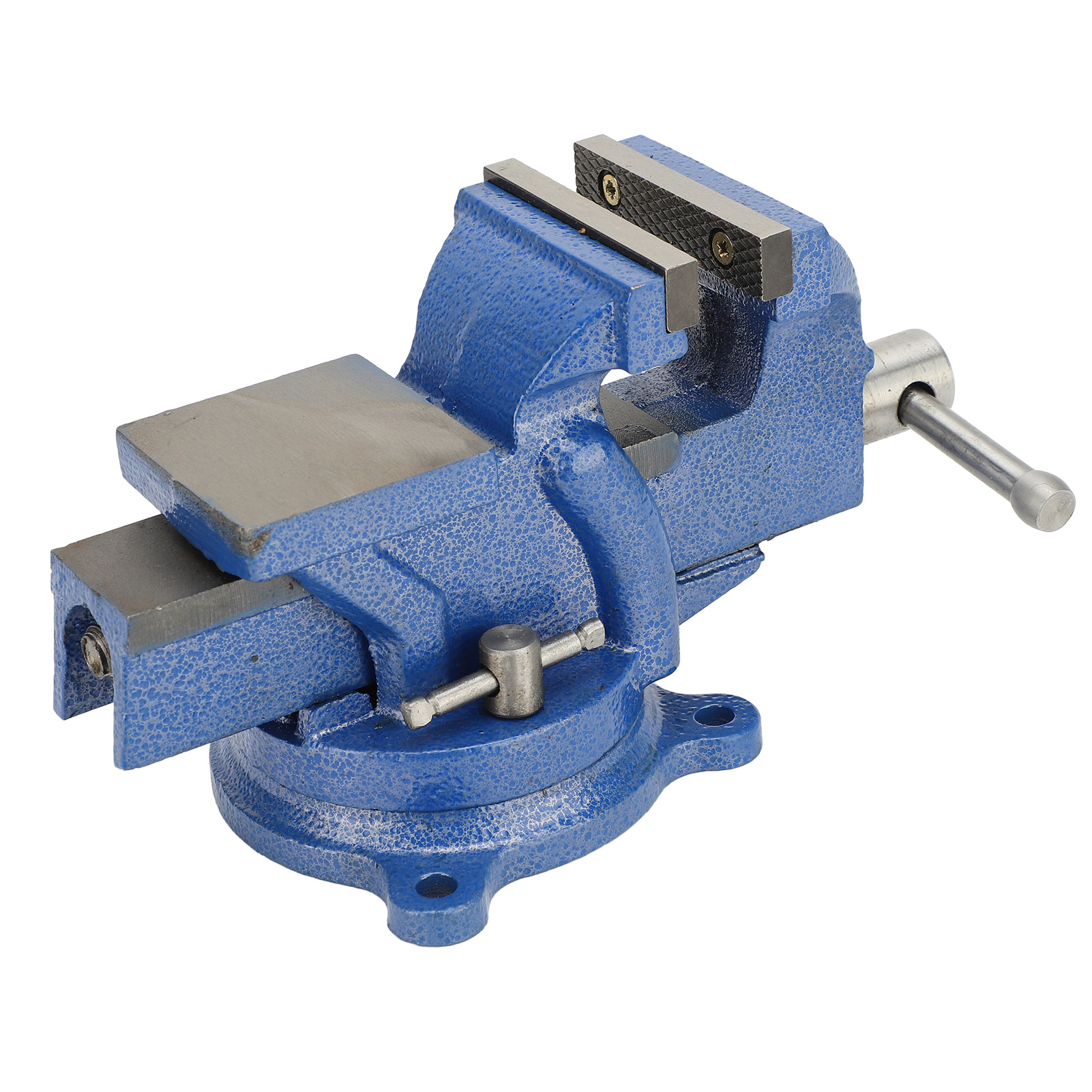 Bench Vise with Swivel Base and Carbon-Steel Jaws