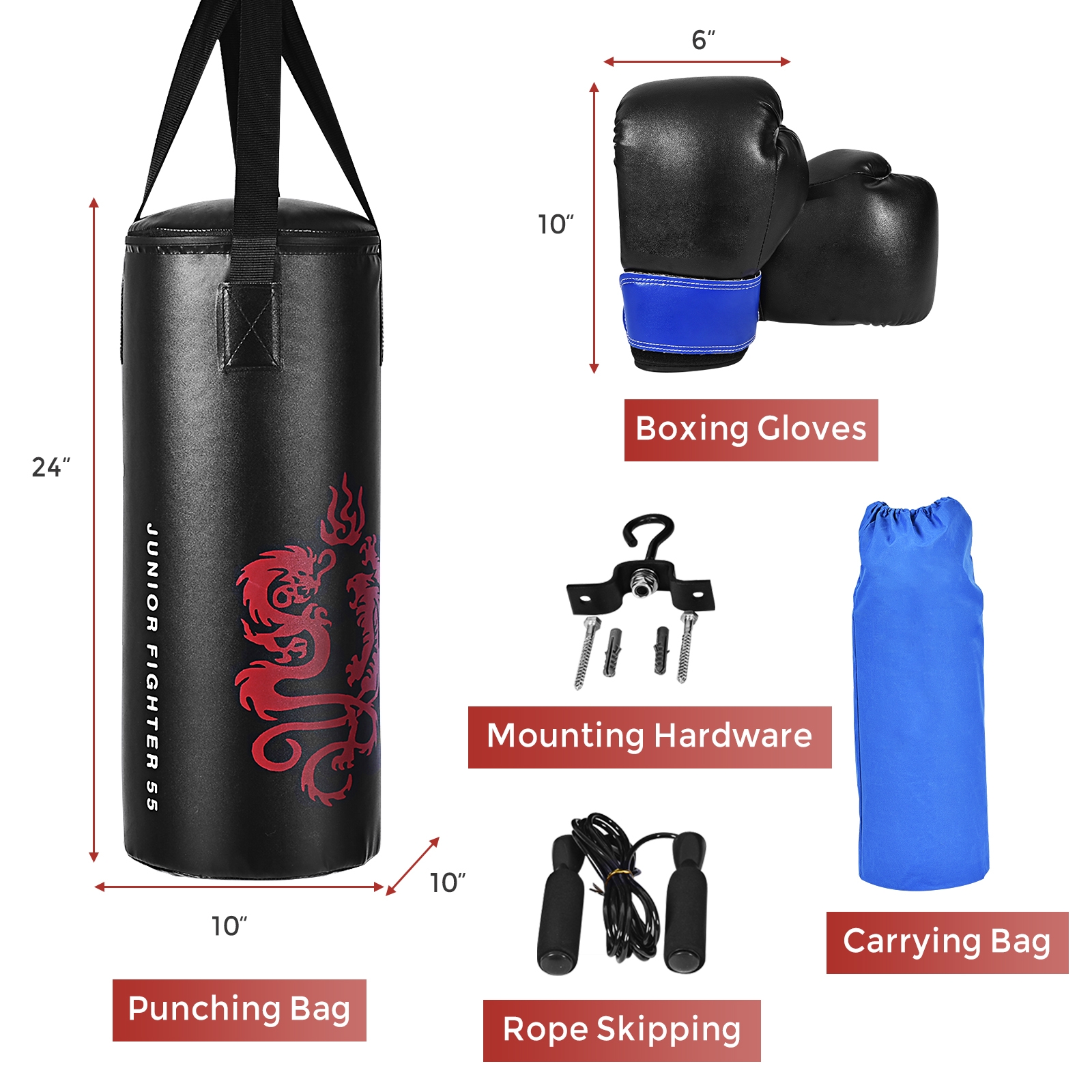 Junior Hanging Boxing-Bag Set