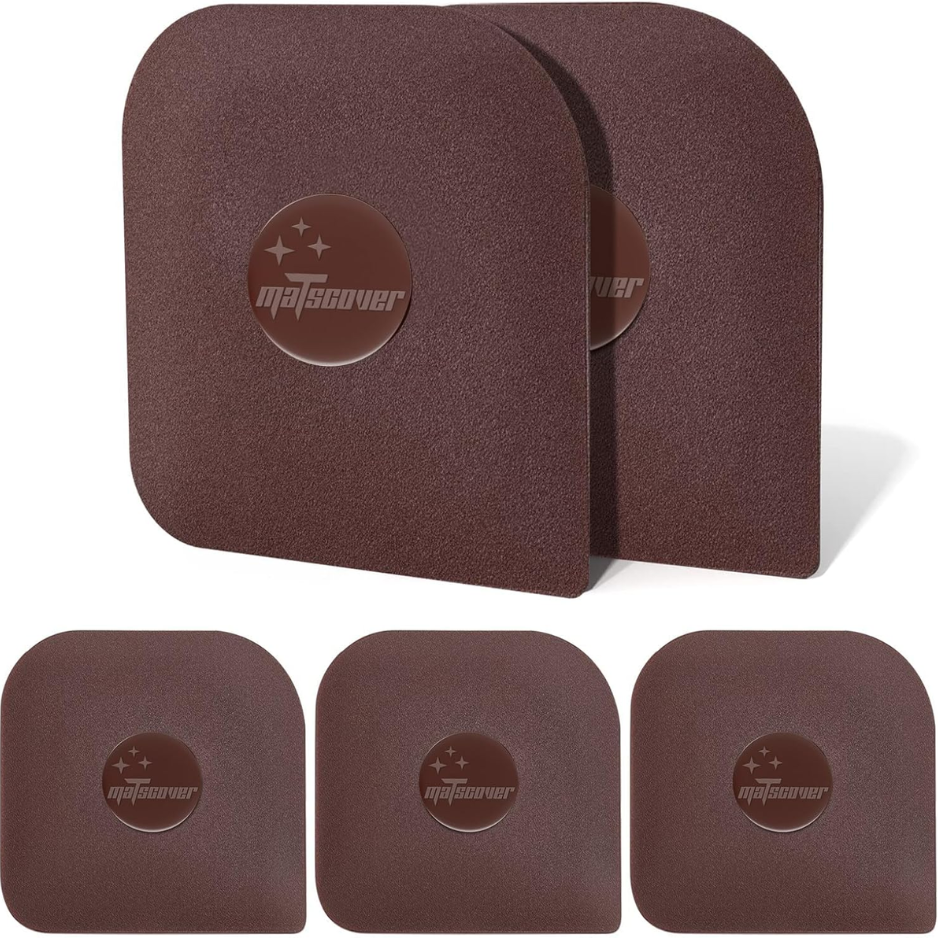 Brown Nylon Pan Scrapers, Five-Pack