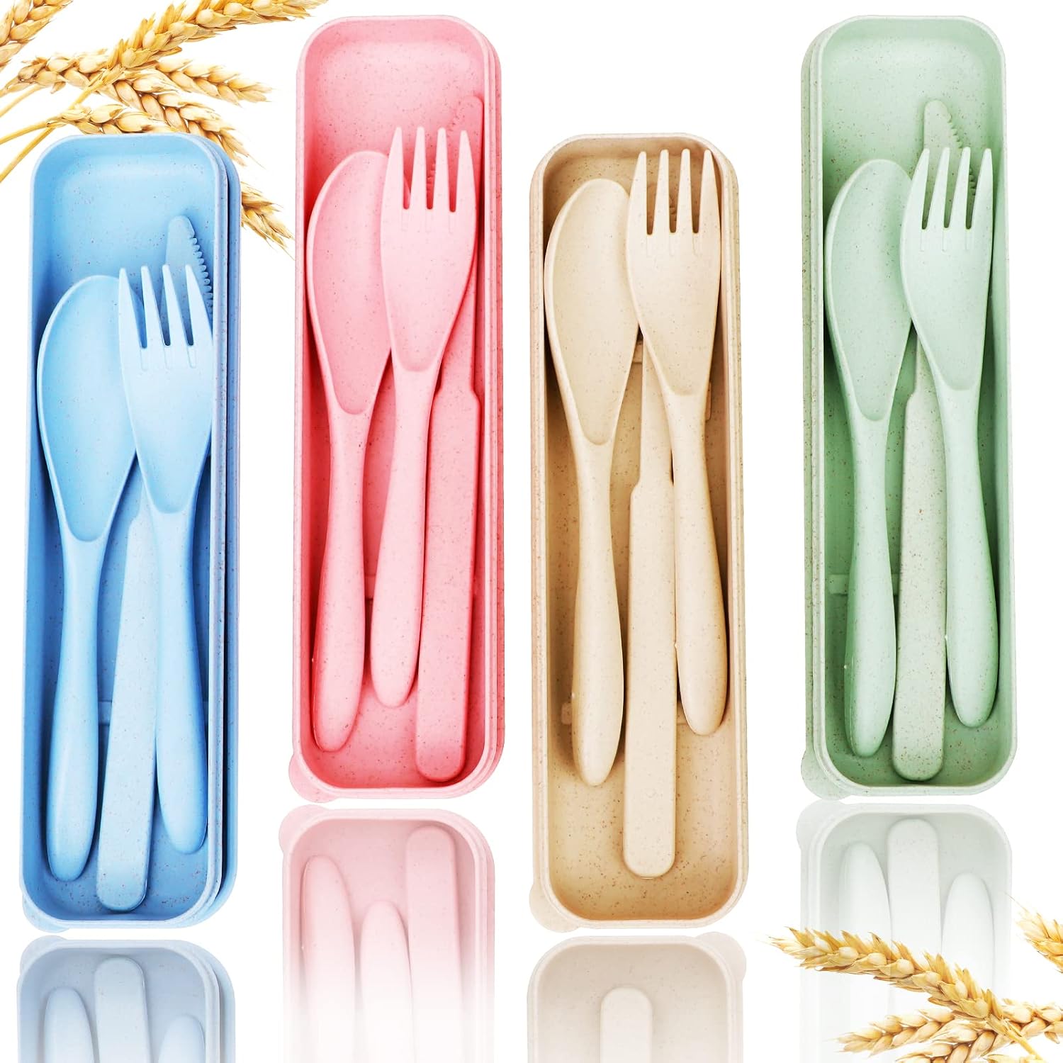 Four Travel Cutlery Sets with Cases