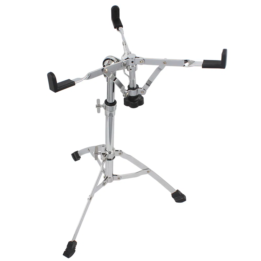 Silver Chrome-Finish Snare Drum Tripod Stand