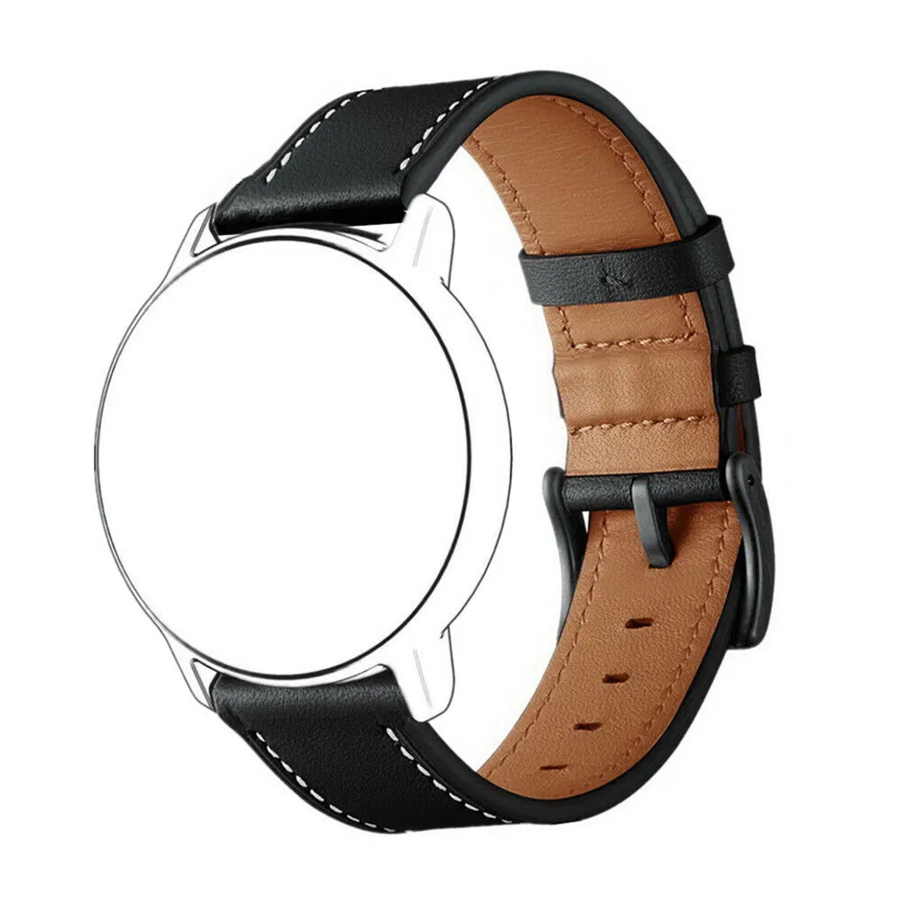 Black Leather Quick-Release Watch Strap, 18 mm