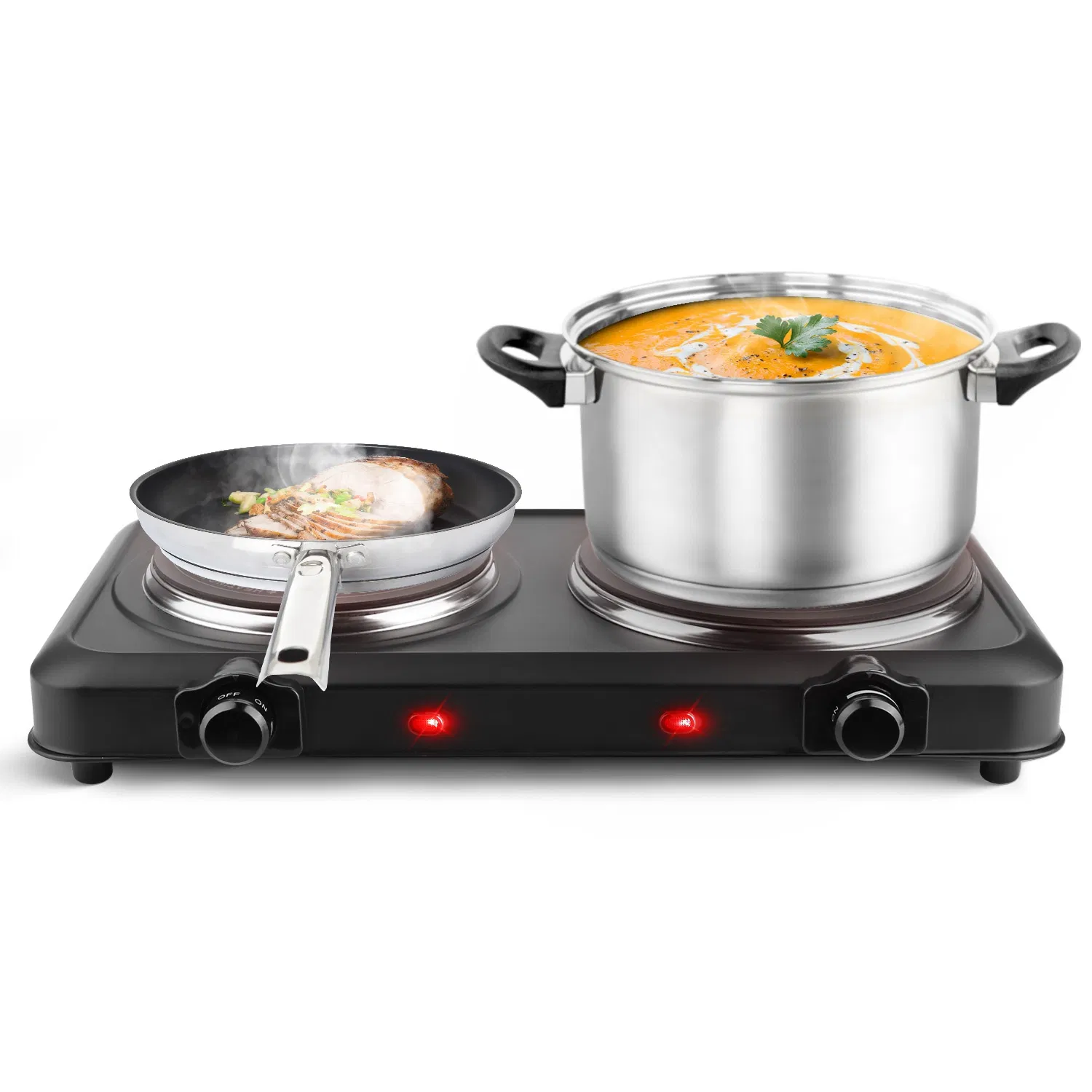 Black 1800W Infrared Dual Burner