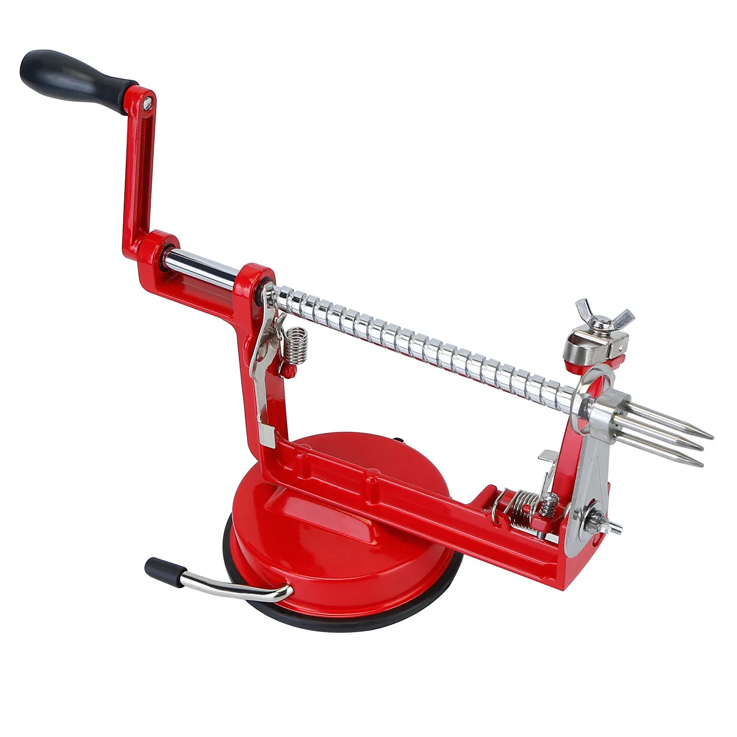 Red Manual Apple Peeler, Corer and Slicer
