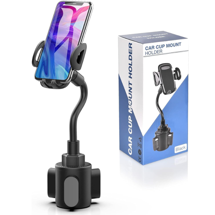 Black Adjustable Cup-Mount Phone Holder
