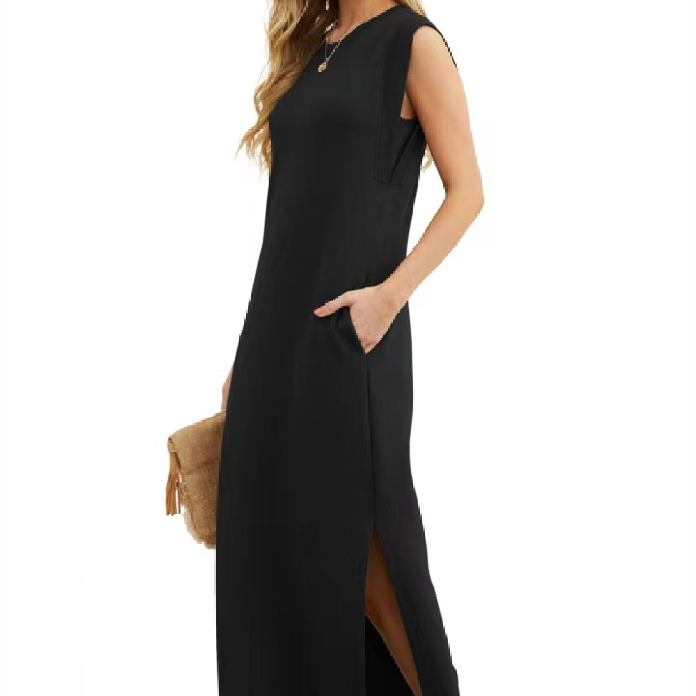 Women's Sleeveless Side-Slit Dress