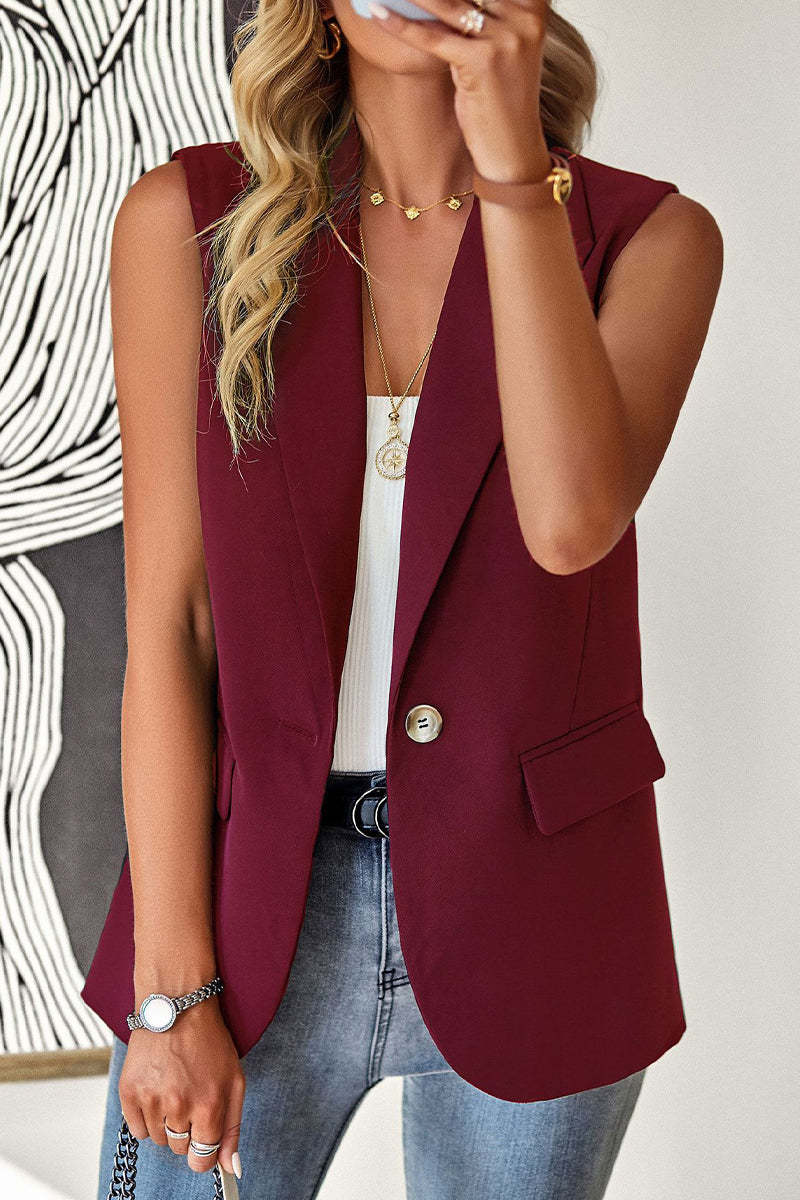 Women's Sleeveless Lapel Vest
