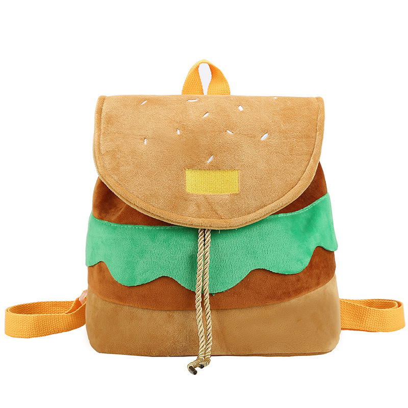 Hamburger-Shaped Plush Backpack, Small