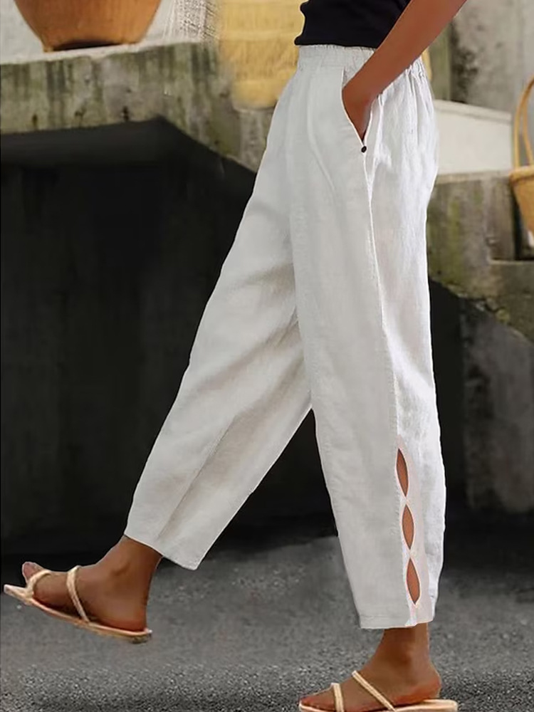 Women's Ankle-Cutout Trousers