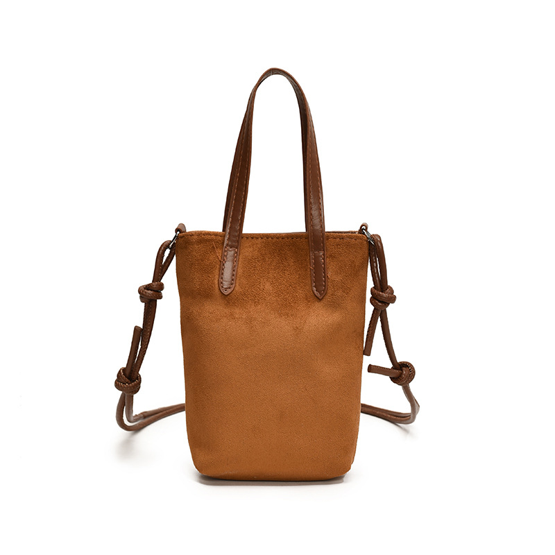 Brown PU Mini Messenger Bag with Shoulder Strap