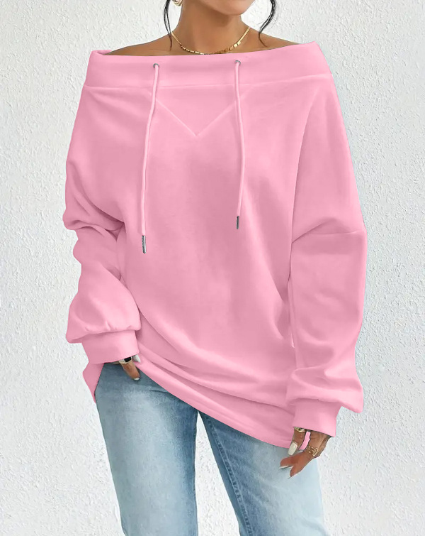 Women's Drawstring Off-Shoulder Top