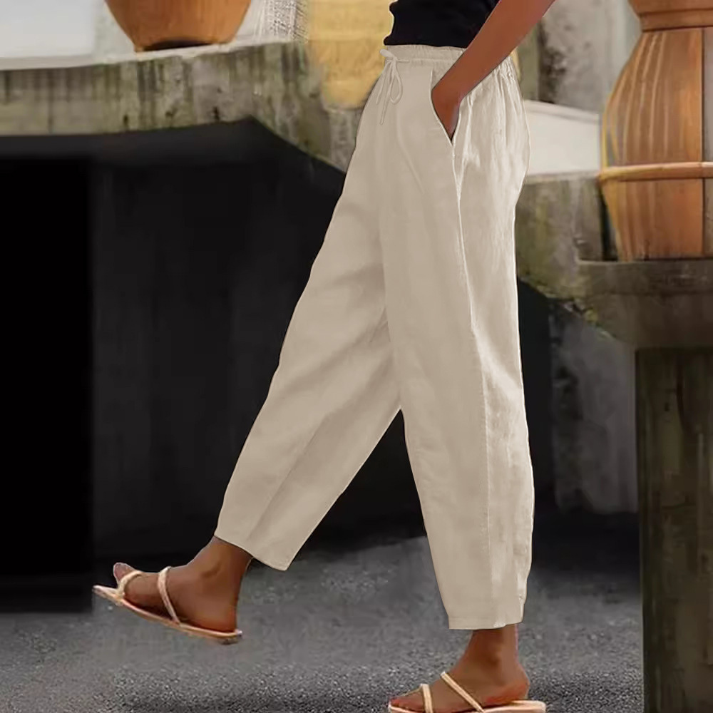 Women’s Apricot Cotton-Linen Pants