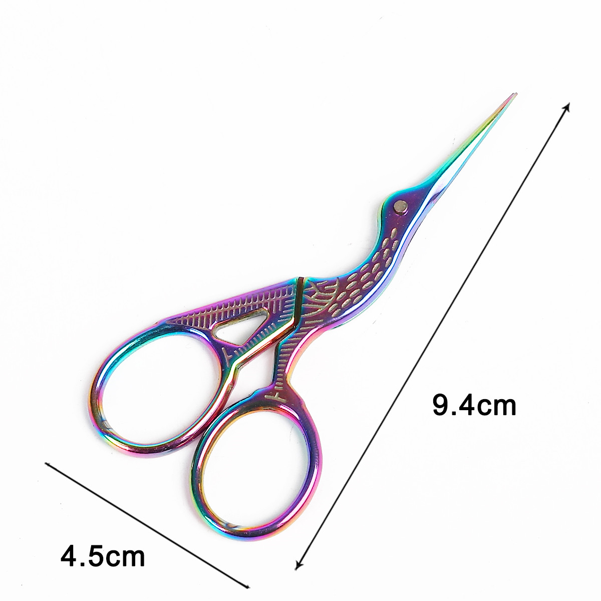 Small Color-Titanium Crane Embroidery Scissors
