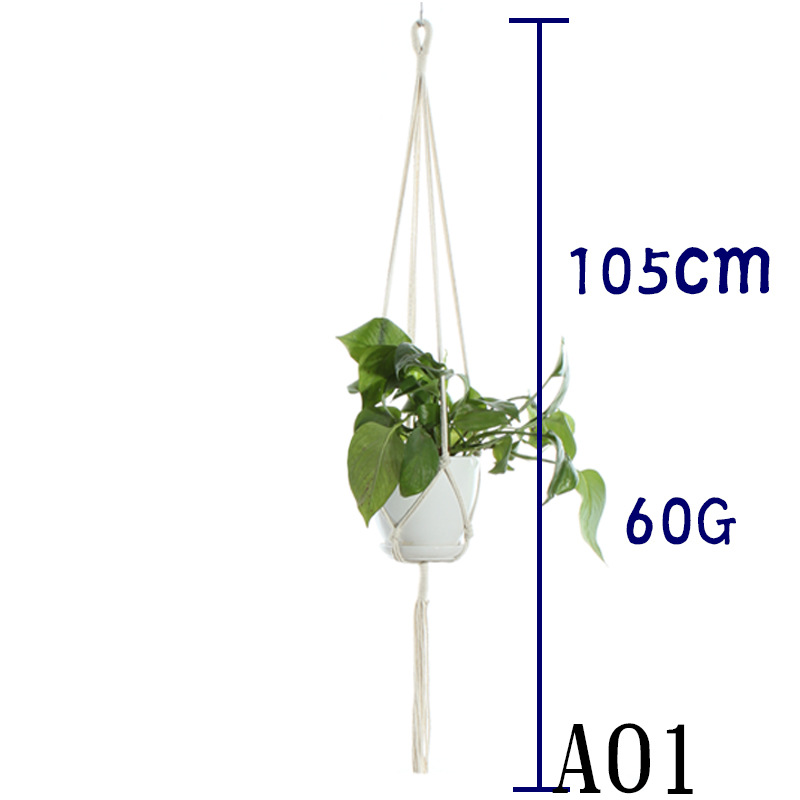 Cotton rope plant hanger — 105 cm
