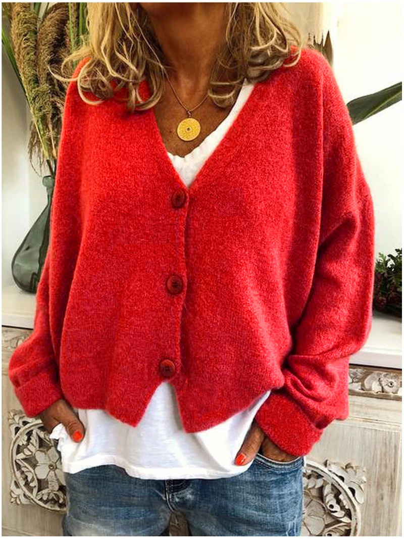 Women's Cotton Button Cardigan
