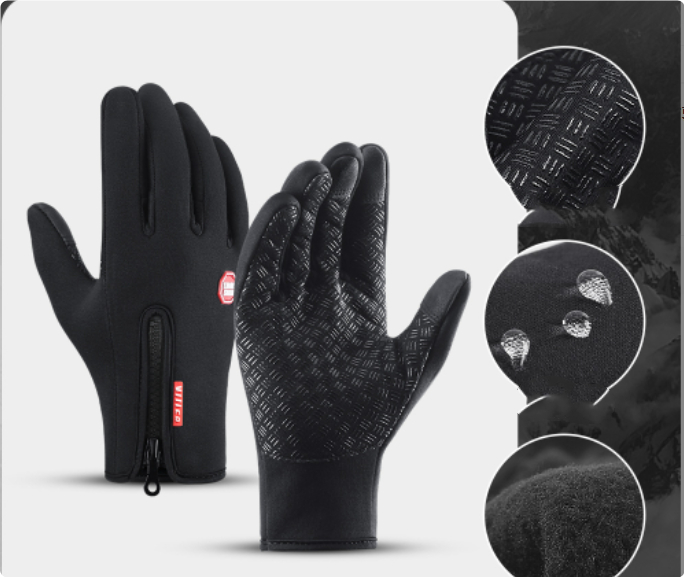 Fleece Gloves with Zip Cuffs