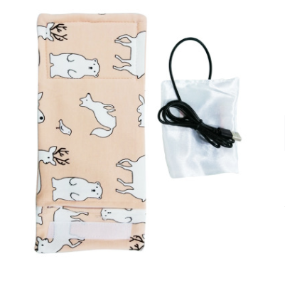 USB Bottle-Warming Wrap, Pink Polar Bear