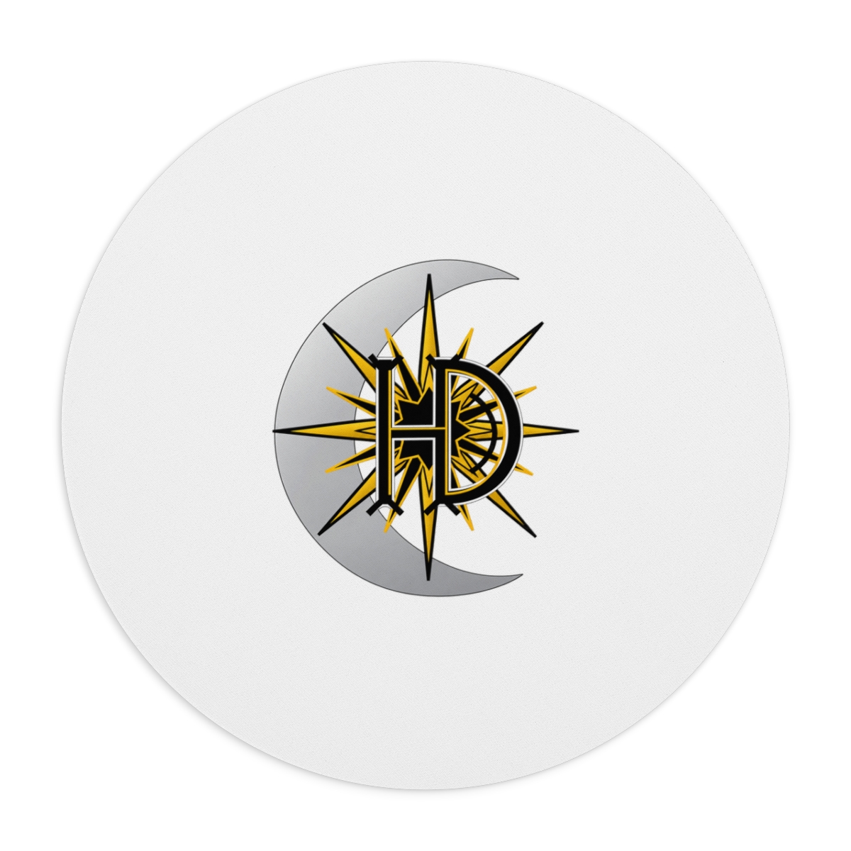 HD Star and Moon Round Mouse Pad