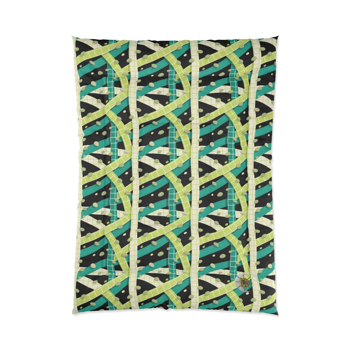 HD Teal Grid Comforter