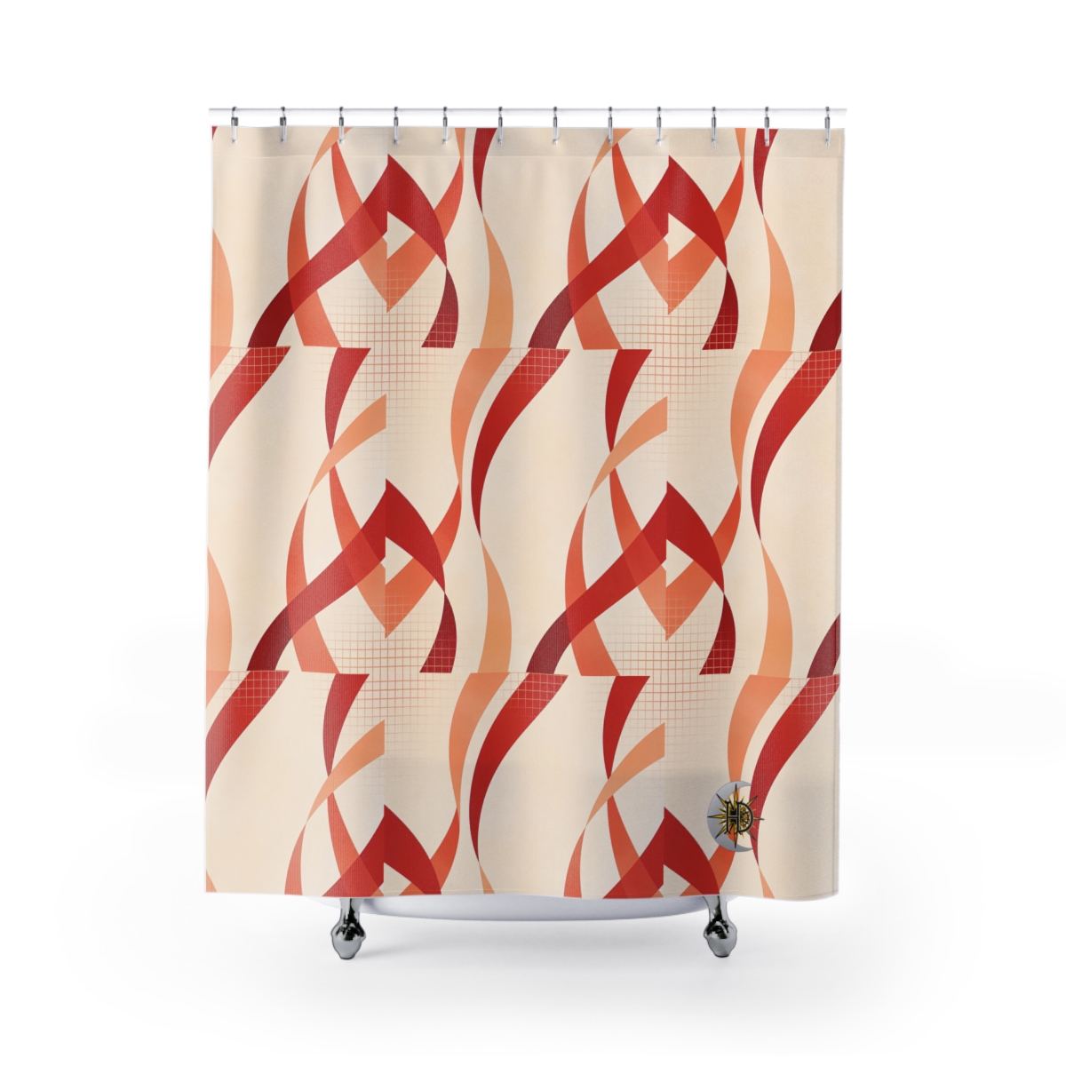 HD Rust Ribbons Shower Curtains