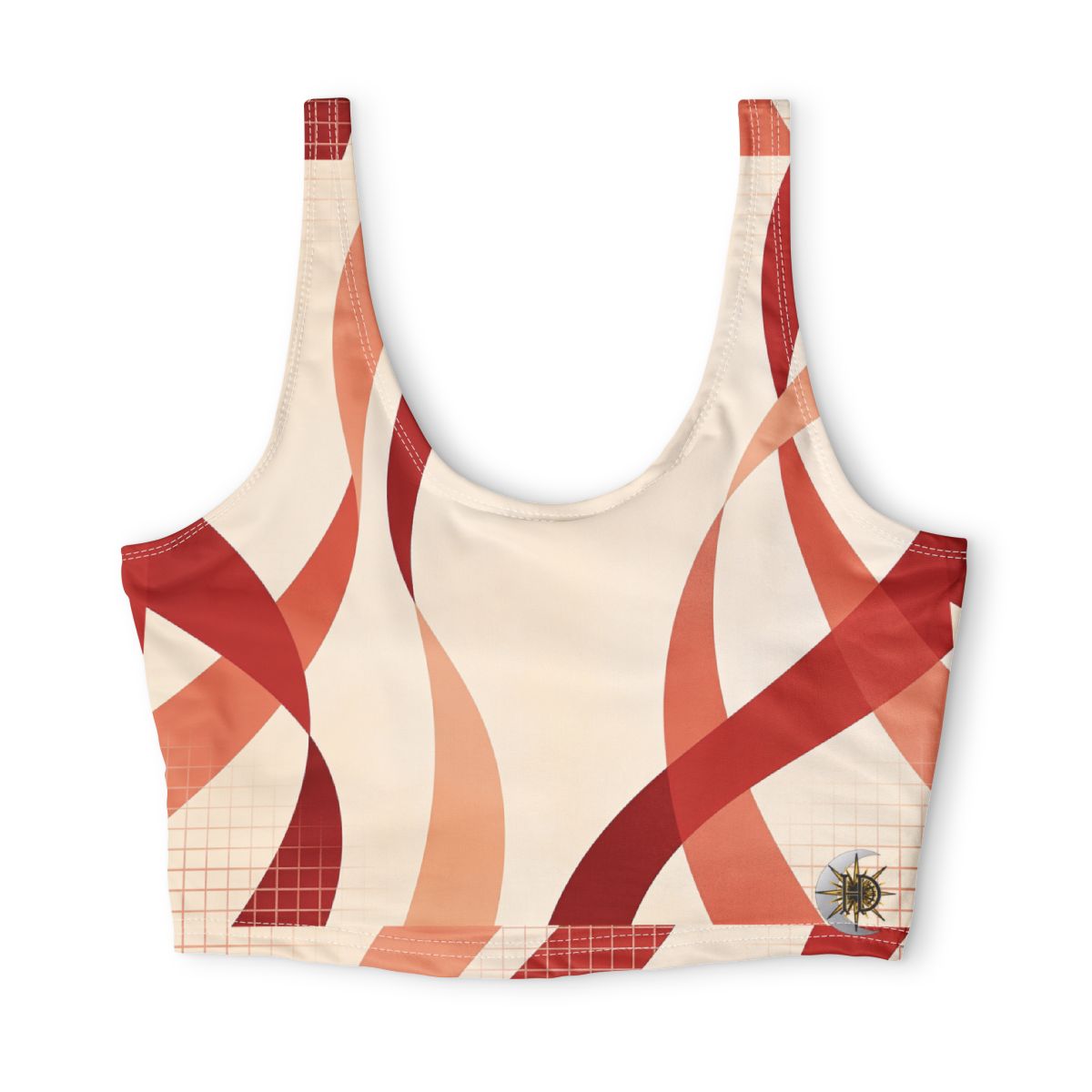 HD Rust Ribbons Polyester Sports Bra