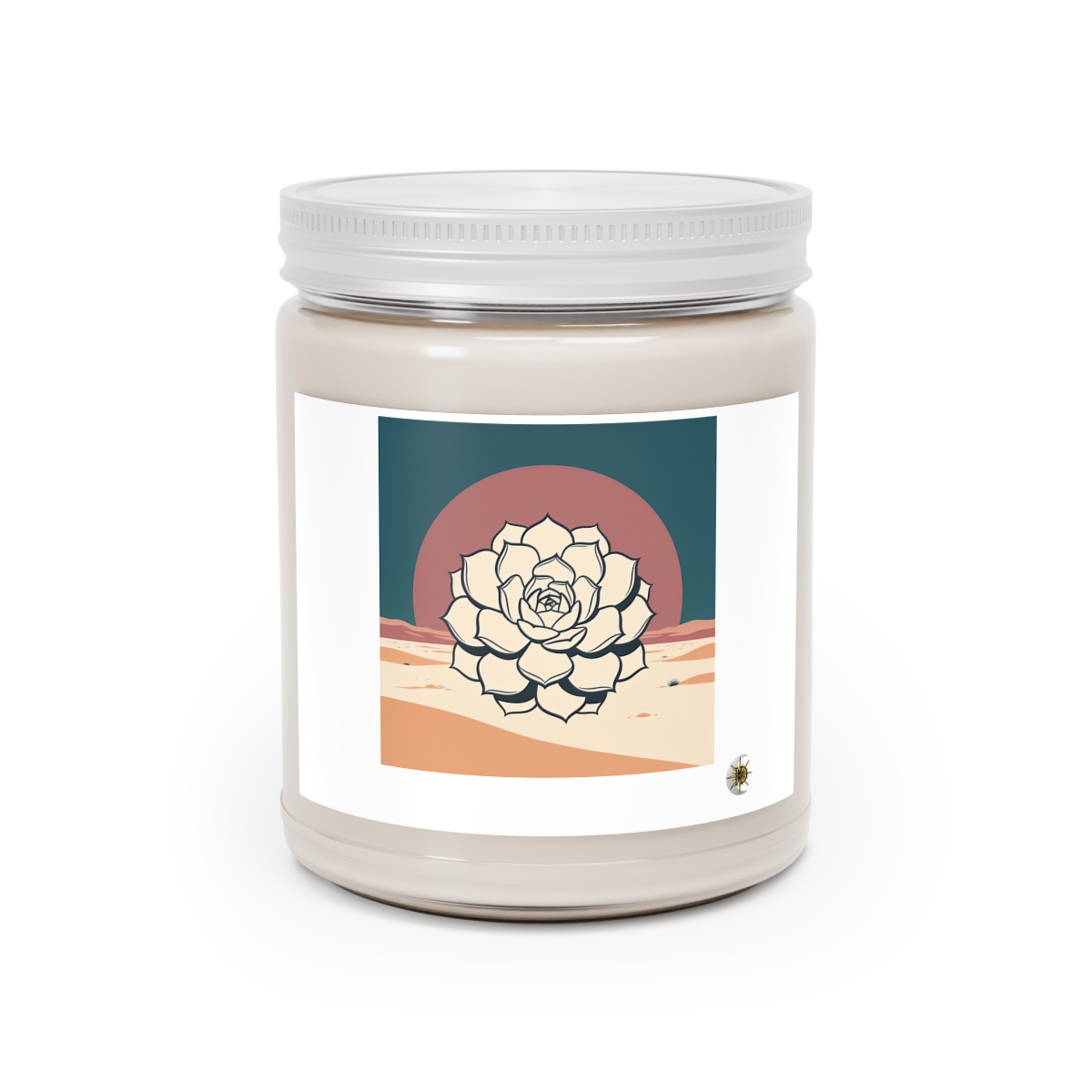 HD Desert Rosette Scented Soy Candles with White Lid, 9oz