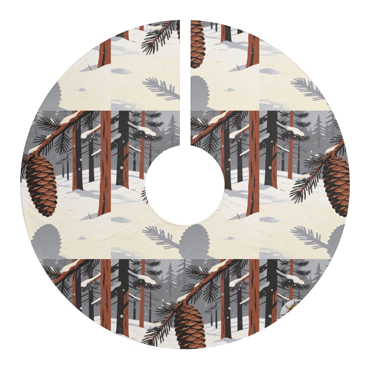 HD Winter Cone Christmas Tree Skirts