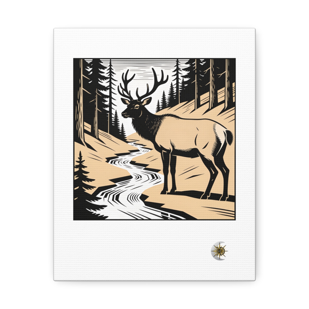 HD Creekside Stag Stretched Canvas