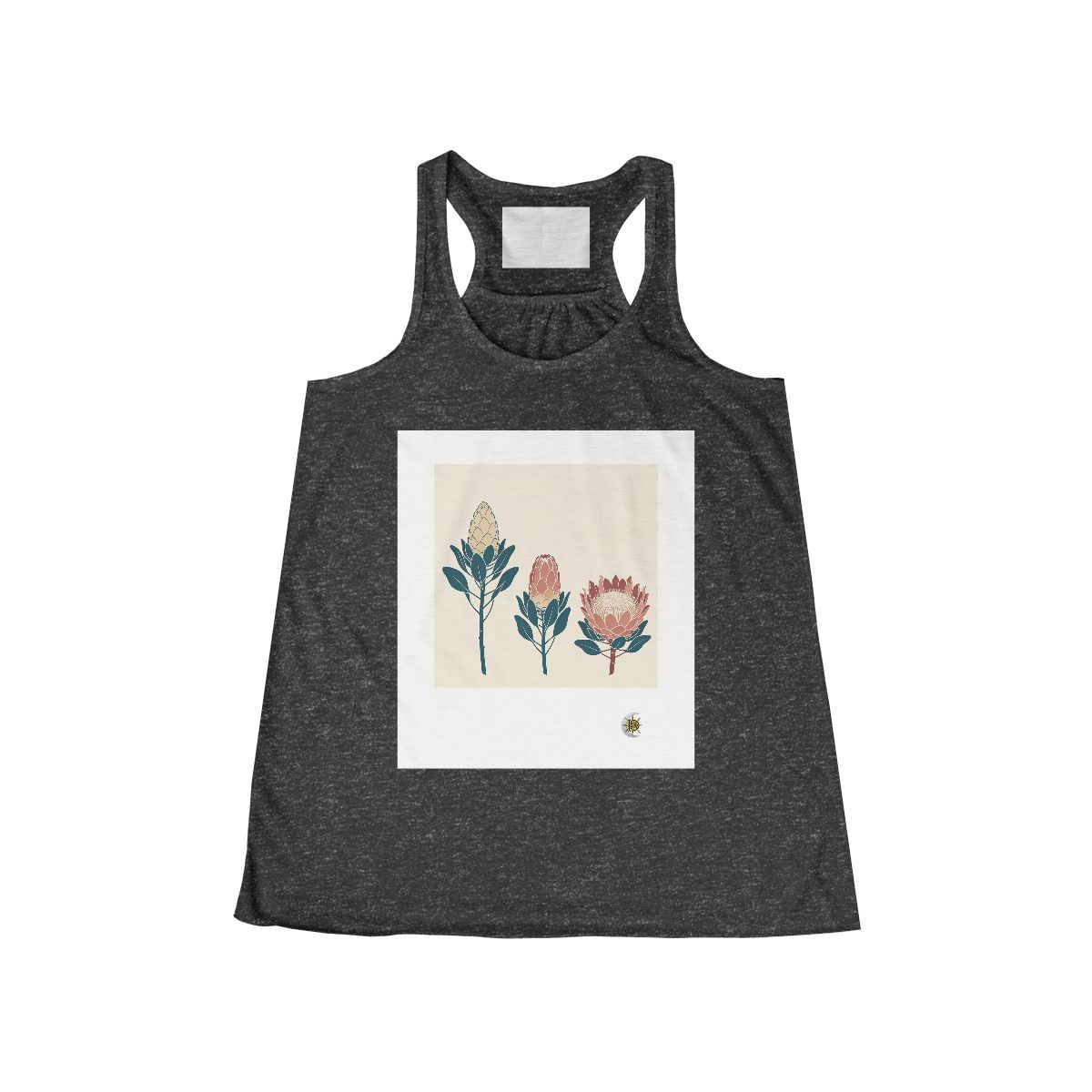 HD Protea Trio Women’s Flowy Tank · Dark Grey Heather / XS · US 0–2
