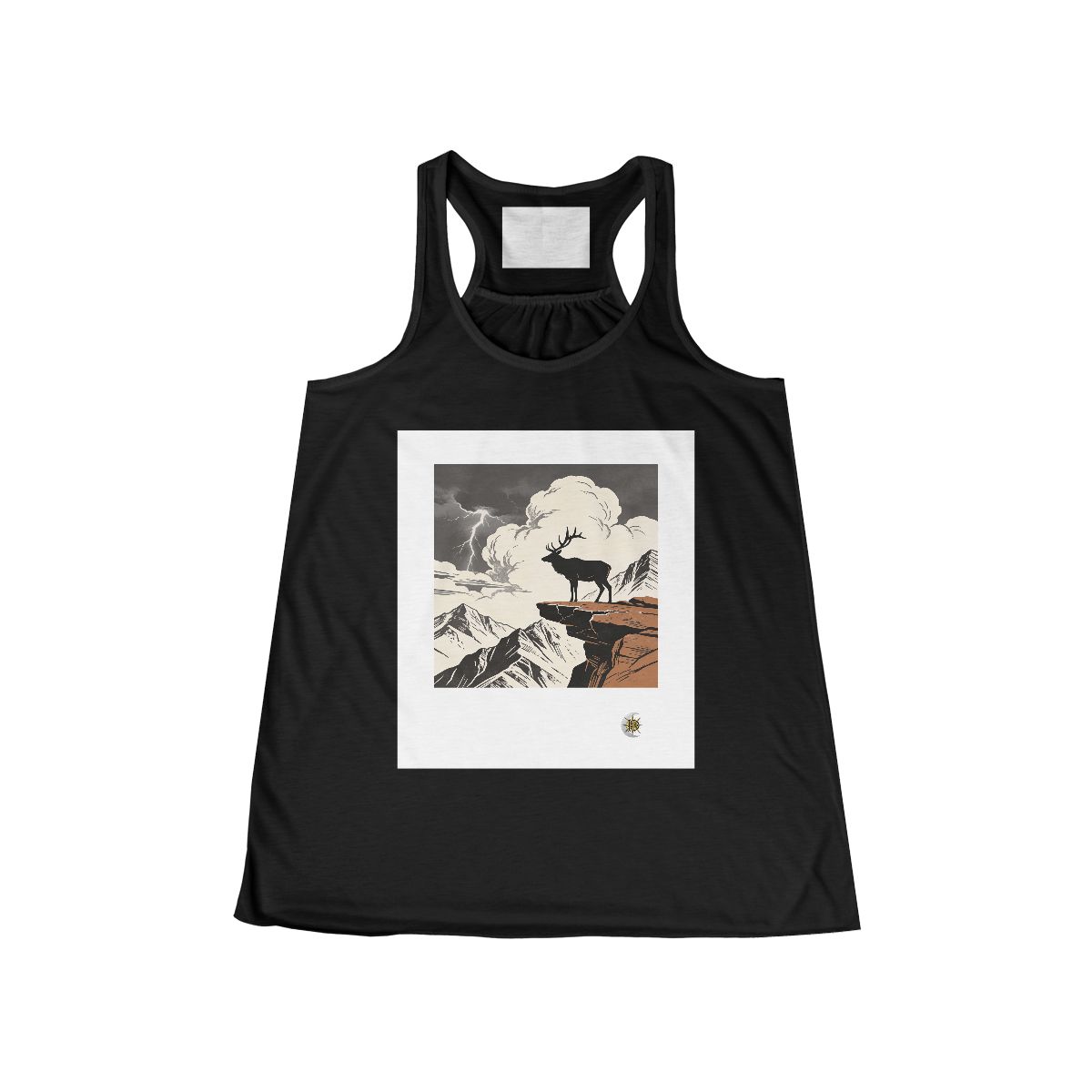 HD Ridge Elk Women’s Flowy Tank · Black / XS · US 0–2