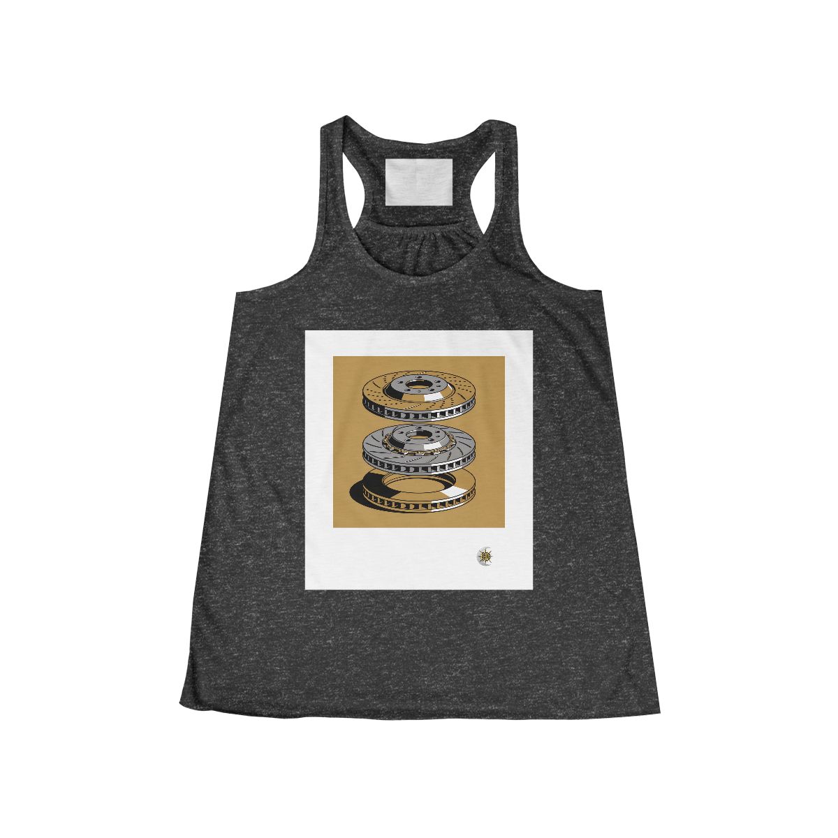 HD Rotor Stack Women’s Flowy Tank · Dark Grey Heather / XS · US 0–2