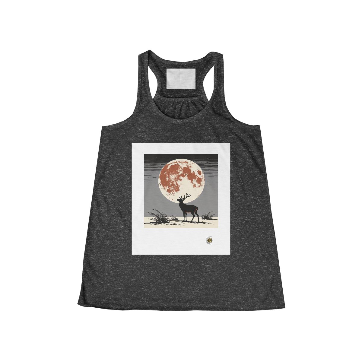 HD Copper Moon Stag Women’s Flowy Tank · Dark Grey Heather / XS · US 0–2