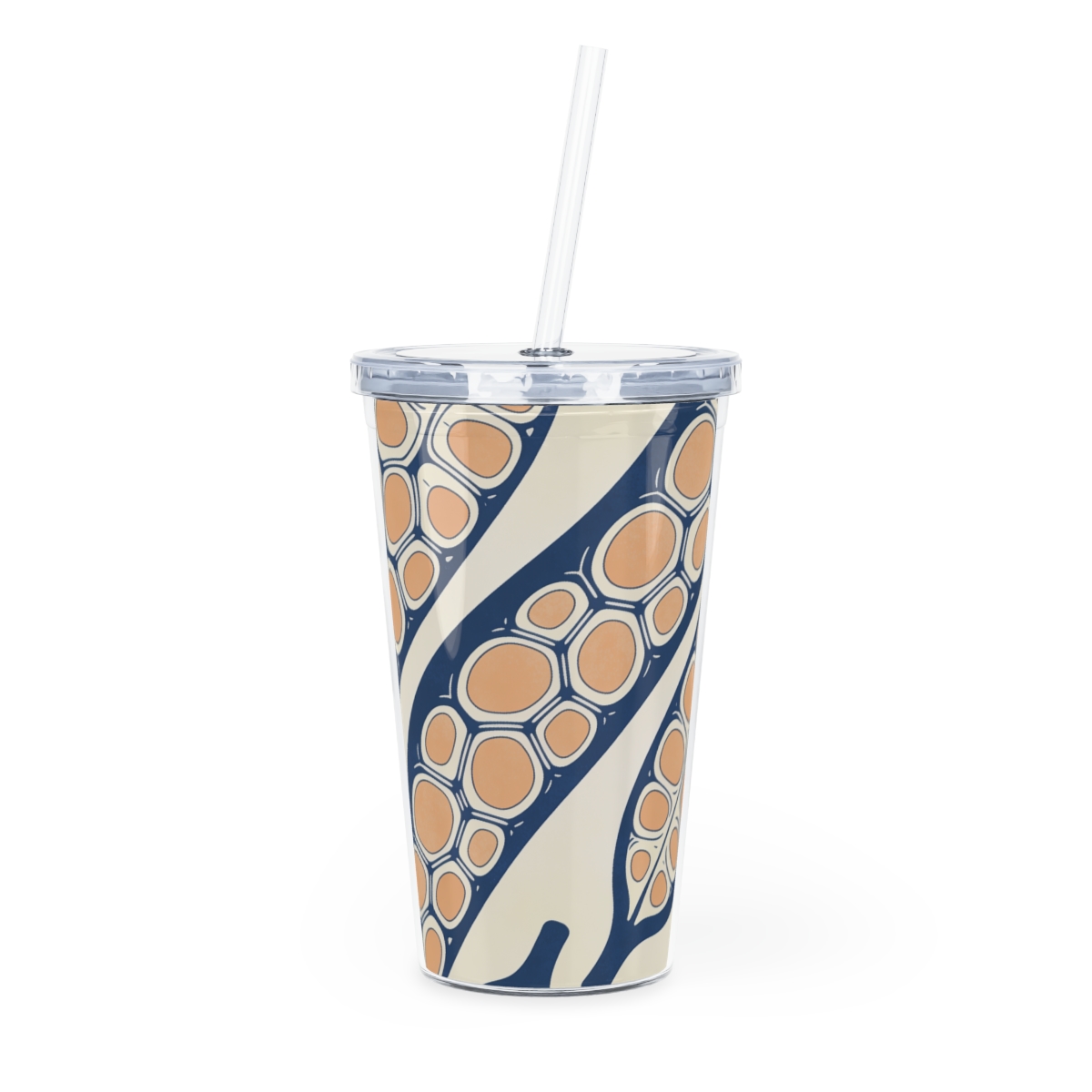 HD Apricot Seedpods 20oz Plastic Cup with Lid and Straw
