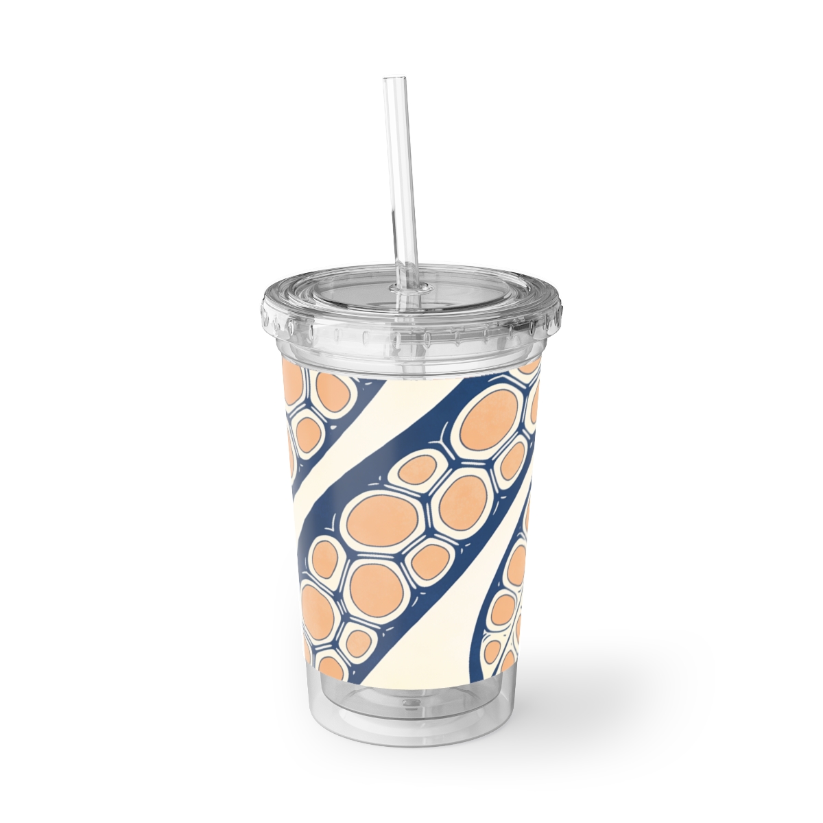 HD Apricot Seedpods 16oz Acrylic Cup with Lid and Straw