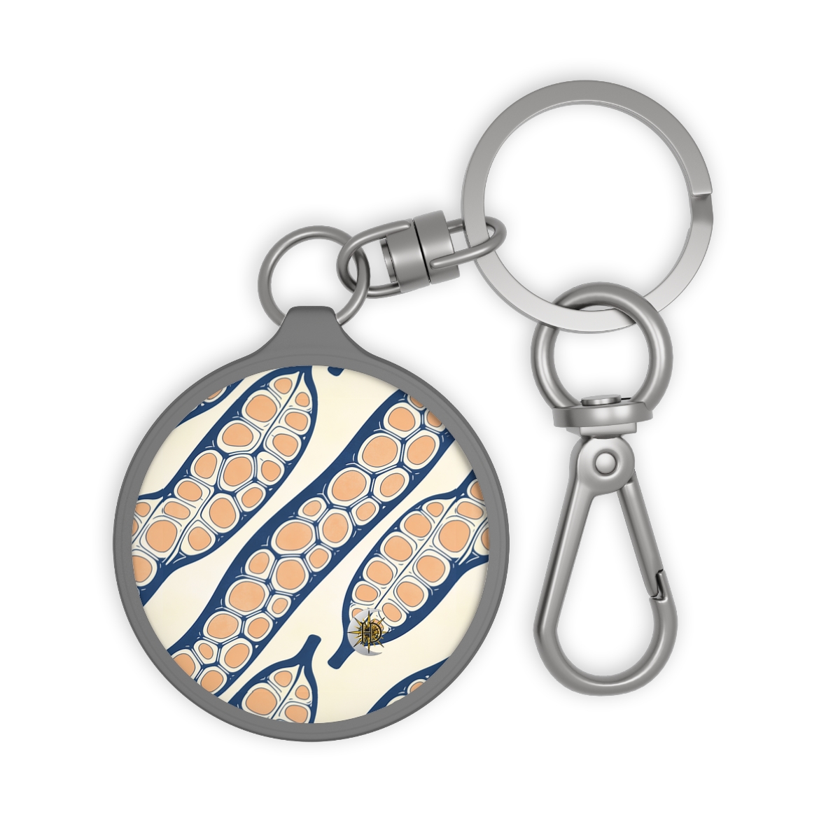 HD Apricot Seedpods Round Keyring