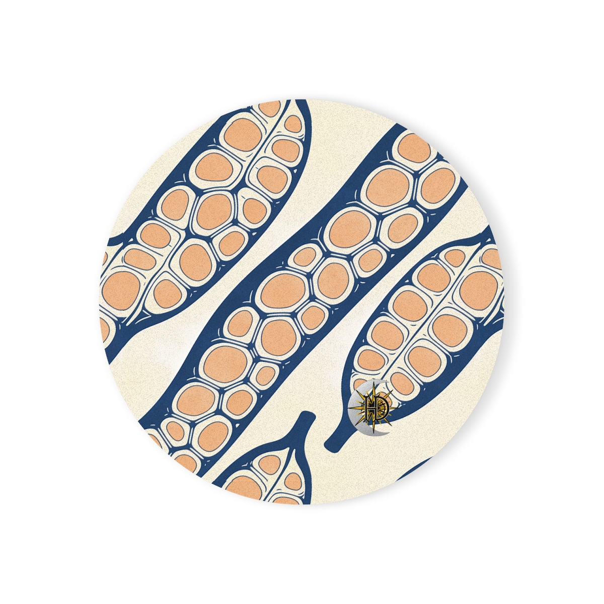 HD Apricot Seedpods Cork-Back Coaster