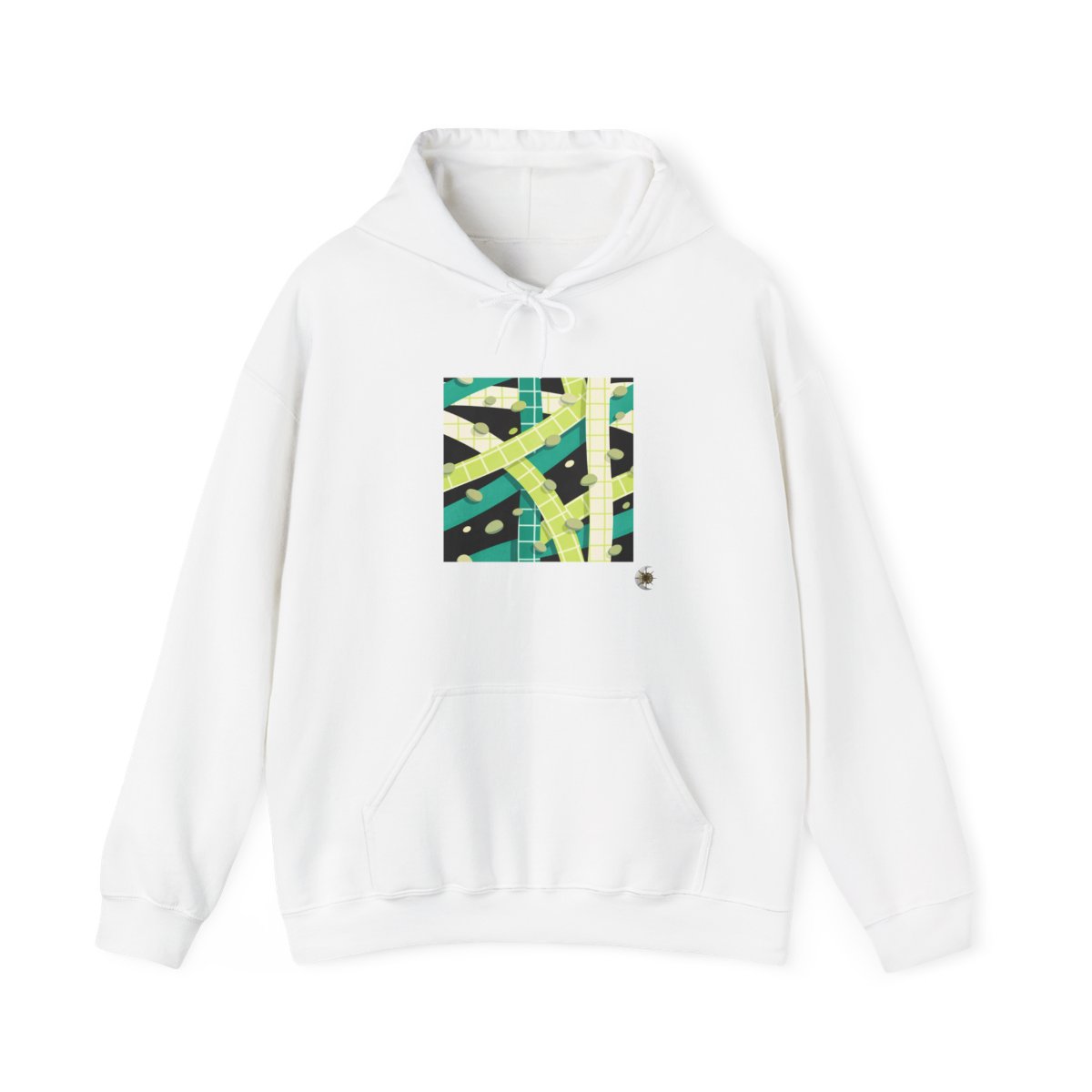 HD Teal Grid Heavy Blend Hoodie