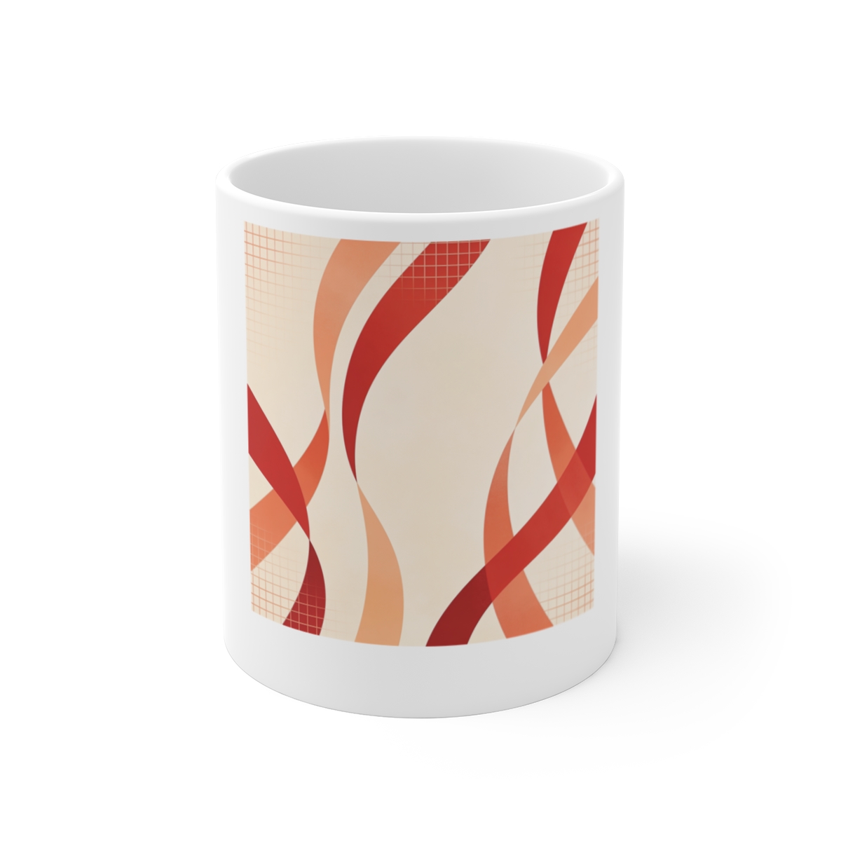 HD Rust Ribbons Ceramic Mug 11oz