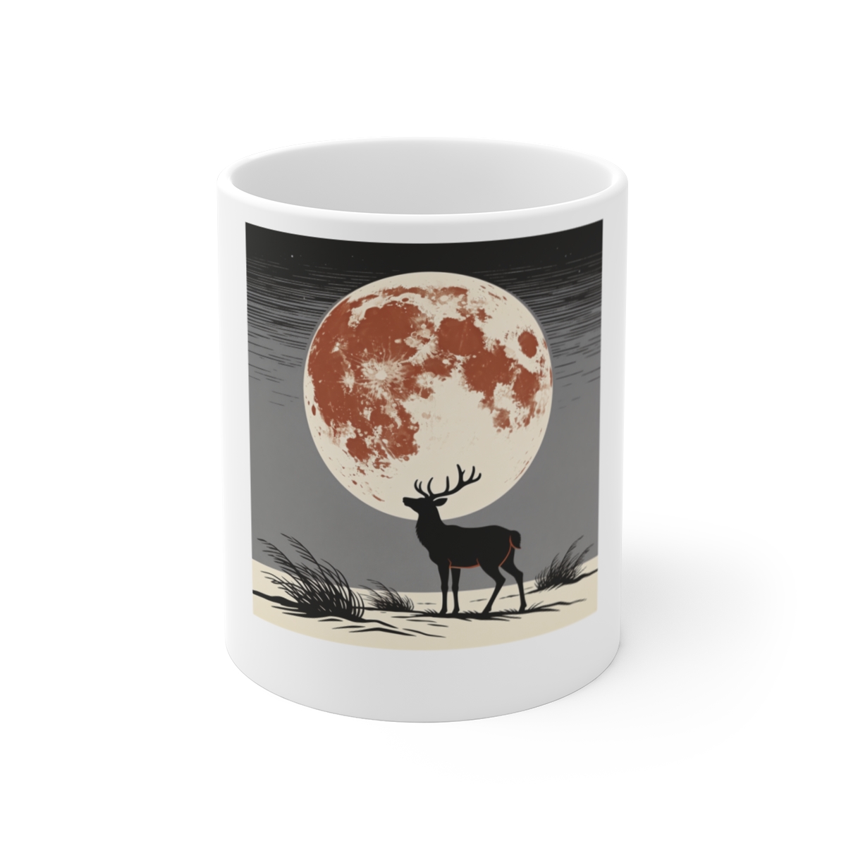 HD Copper Moon Stag Ceramic Mug 11oz