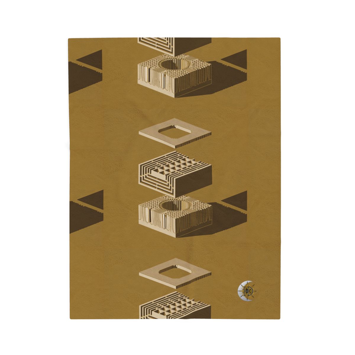 HD Ochre Lattice Velveteen Plush Blanket