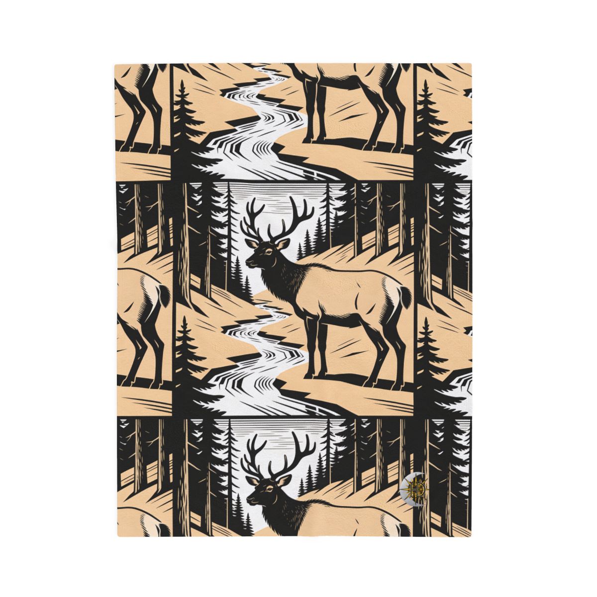 HD Creekside Stag Velveteen Plush Blanket