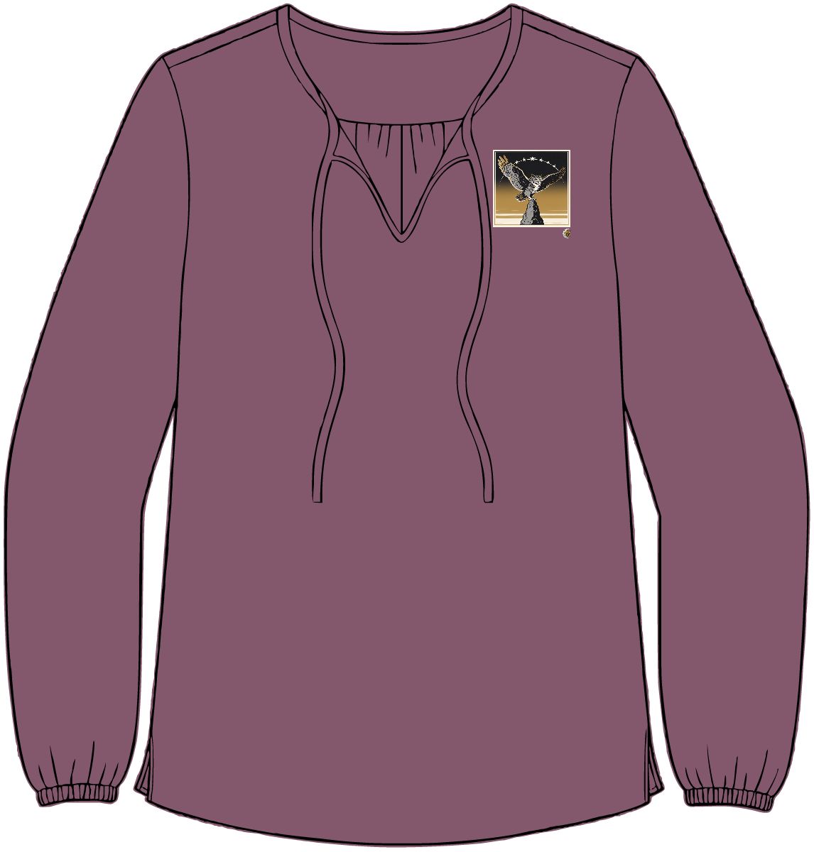 HD Golden Nightwatch Women’s Tie-Neck Crepe Blouse · XS / Purple Mist · US 2