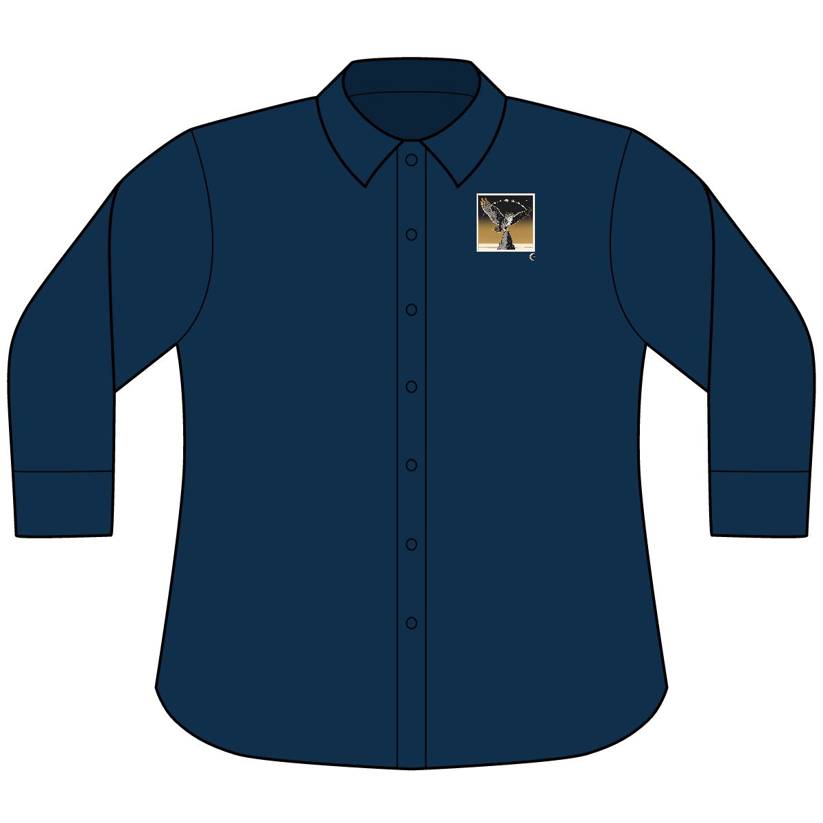 HD Golden Nightwatch Women’s Three-Quarter Sleeve Shirt · XS / Navy · US 2