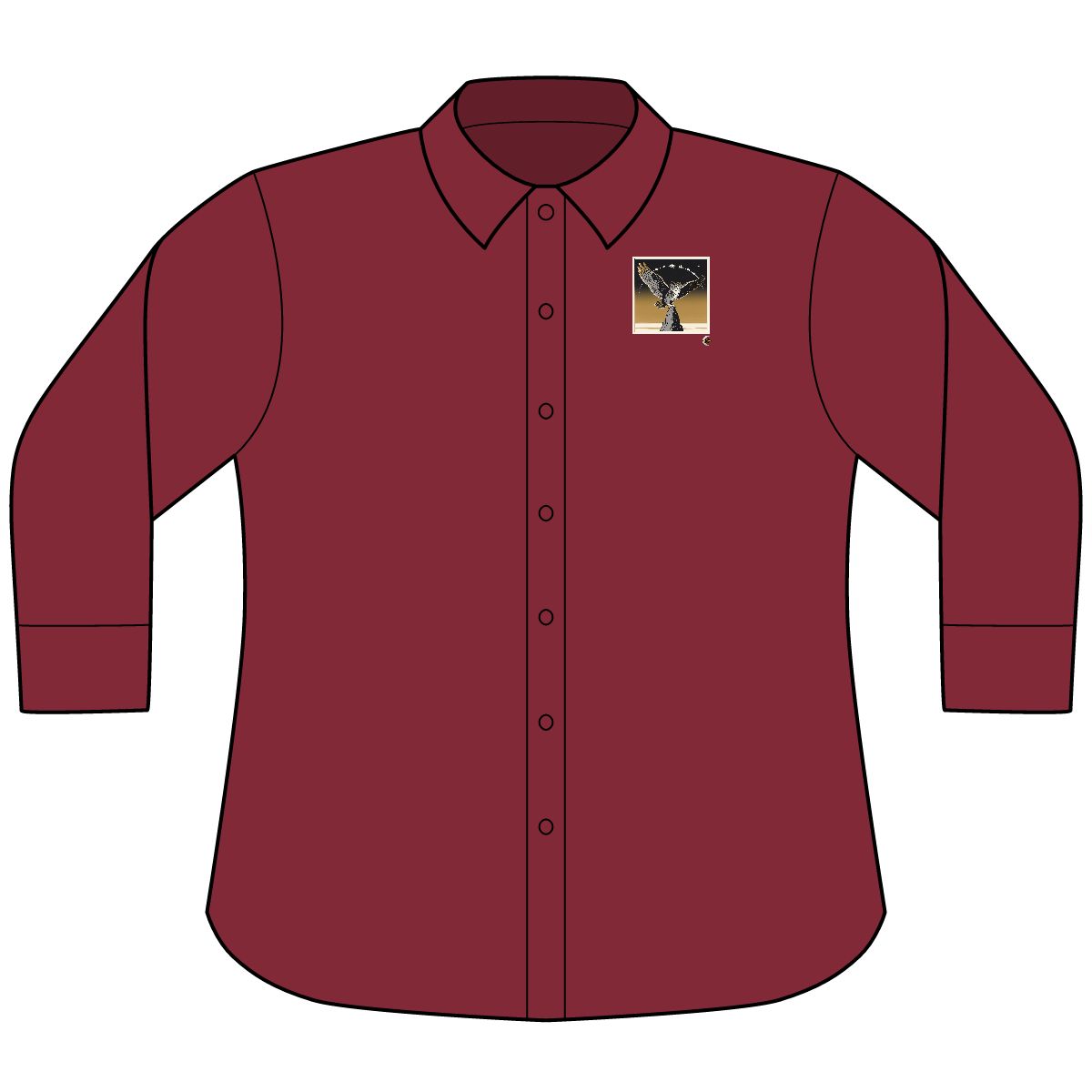 HD Golden Nightwatch Women’s Three-Quarter Sleeve Shirt · XS / Red · US 2