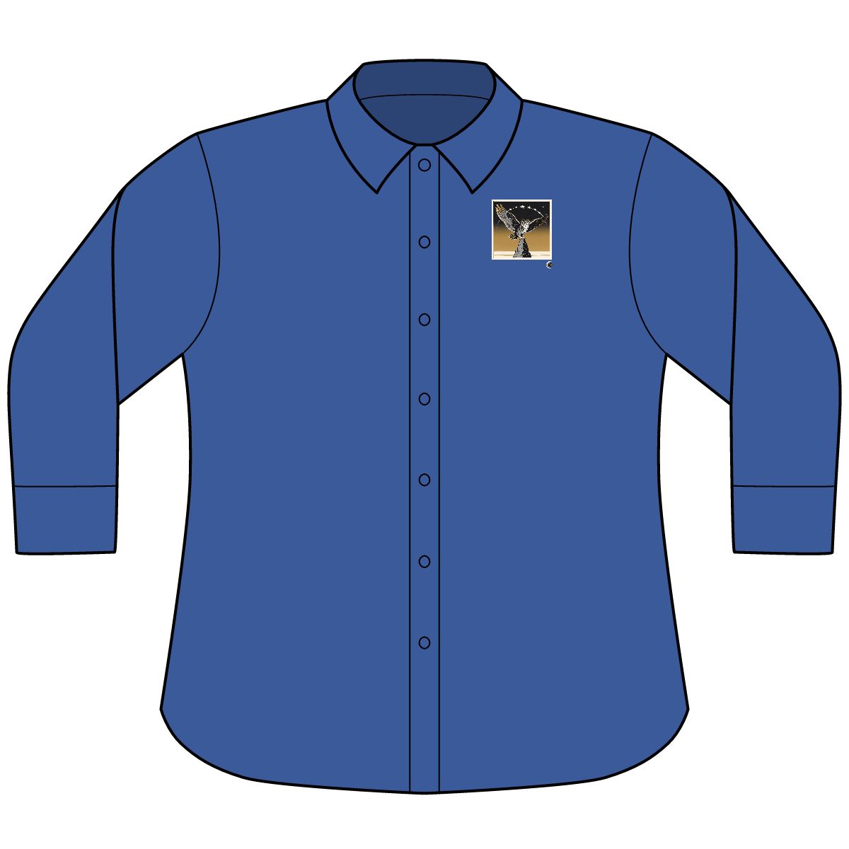 HD Golden Nightwatch Women’s Three-Quarter Sleeve Shirt · XS / Mediterranean Blue · US 2